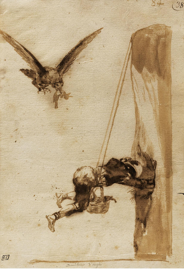 617x900 the eagle hunter drawing - Goya Drawings