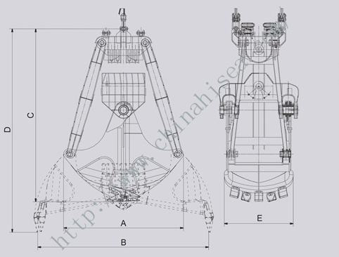482x366 Four Rope Dredging Grab,four Rope Dredging Grab Manufacturer - Grab Drawing