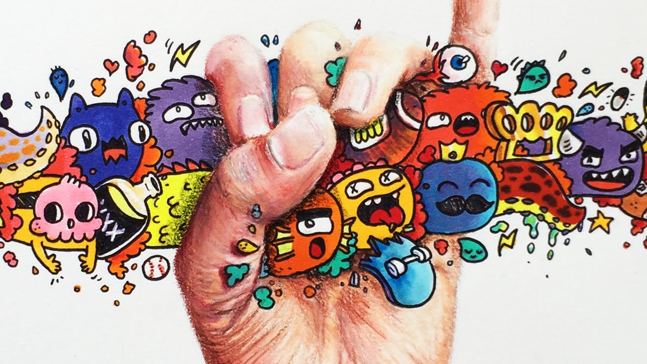 1280x720 Grab The Doodles! Timelapse Drawing - Grab Drawing