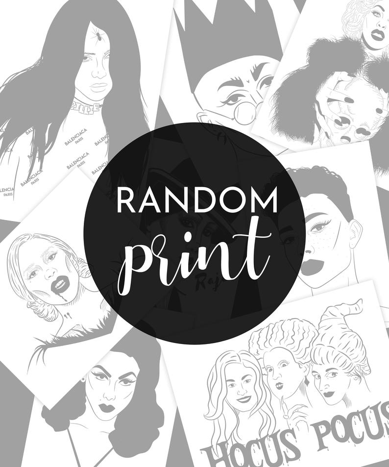 794x953 random art print select grab bag posters inspired wall home etsy - Grab Drawing