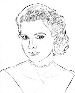 245x302 How To Draw Grace Kelly, Princess Grace Kelly, Step - Grace Kelly Drawing