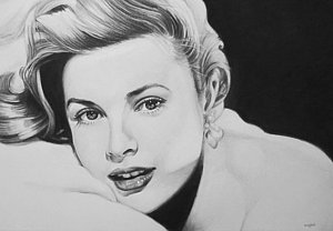 300x208 Grace' Drawing - Grace Kelly Drawing