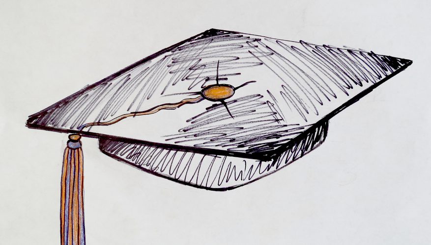 877x500 How To Draw A Graduation Cap Our Pastimes - Grad Cap Drawing