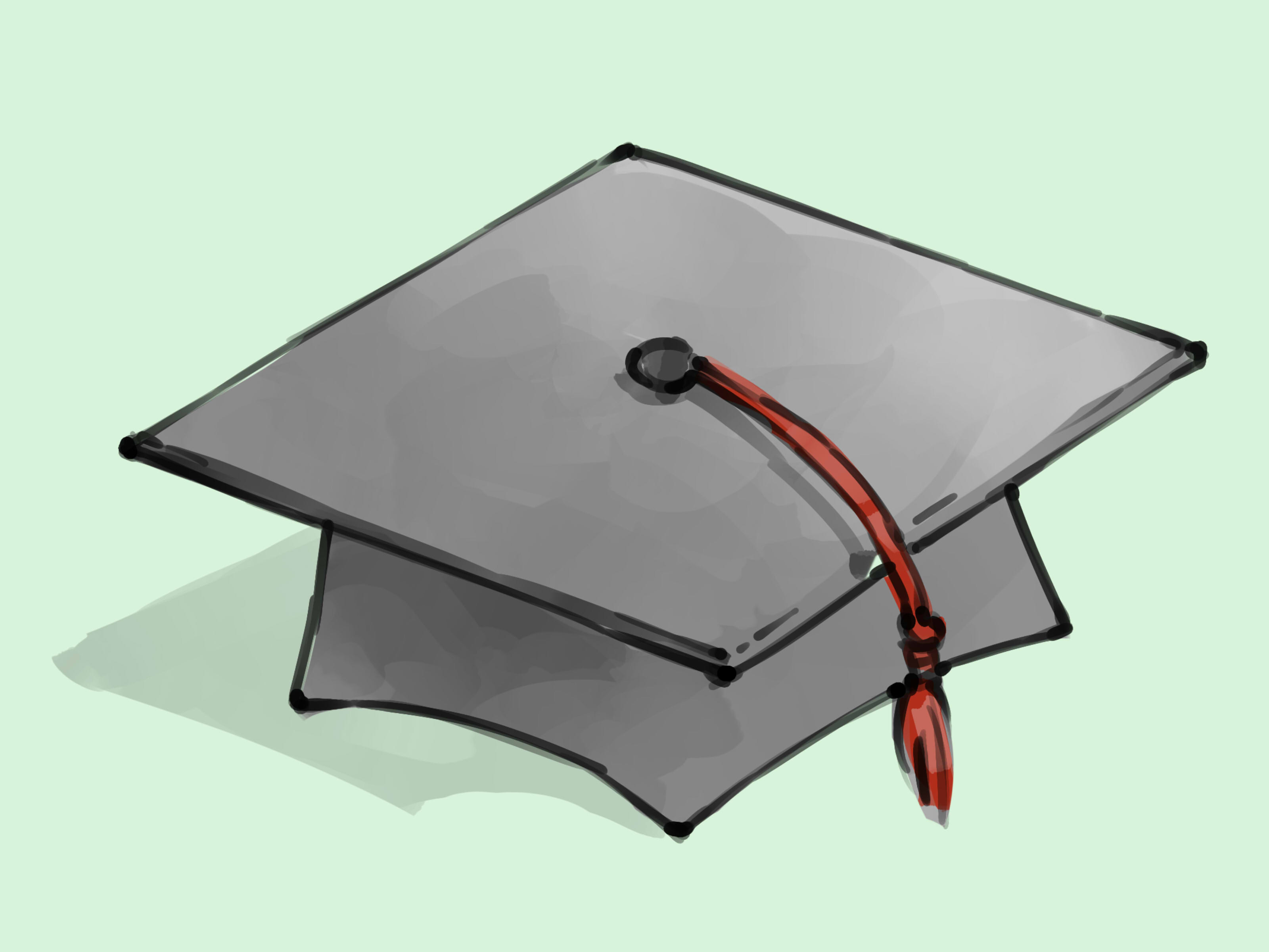 3200x2400 How To Draw A Graduation Cap Steps - Grad Cap Drawing