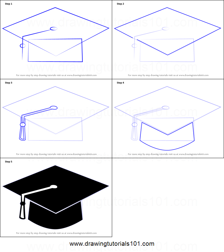 751x843 How To Draw A Graduation Cap Printable Step - Grad Cap Drawing