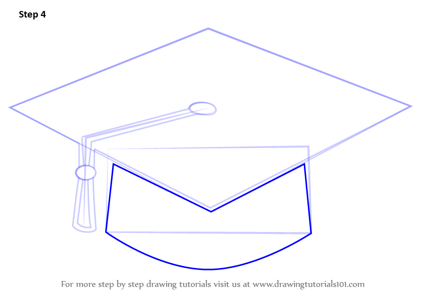 843x596 Learn How To Draw A Graduation Cap - Grad Cap Drawing