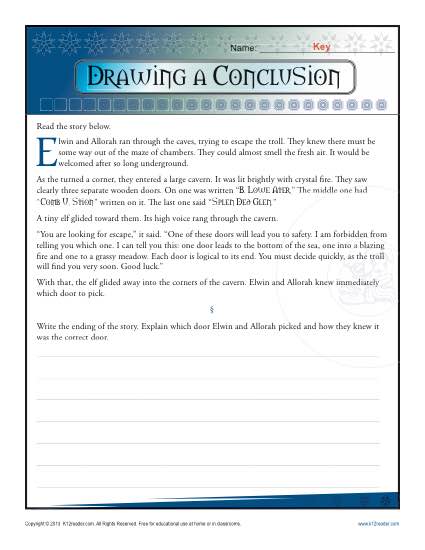 425x550 drawing a conclusion worksheets grade and middle school - Grade Drawing
