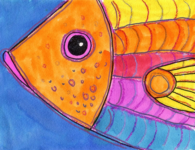 650x502 How To Draw A Fish, Close Up Art Projects For Kids - Grade Drawing