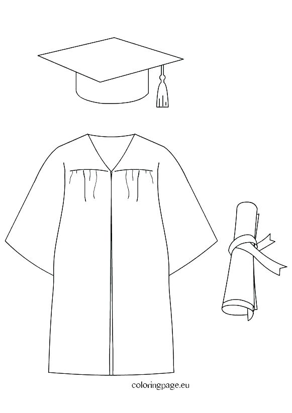 581x822 graduation cap coloring - Graduation Cap Drawing