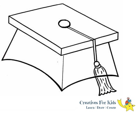 470x390 how to draw a graduation cap step - Graduation Cap Drawing