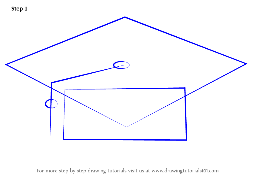 843x596 learn how to draw a graduation cap - Graduation Cap Drawing