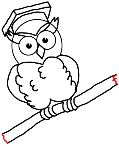 400x491 step drawing comic cartoon owls with graduation cap - Graduation Cap Drawing