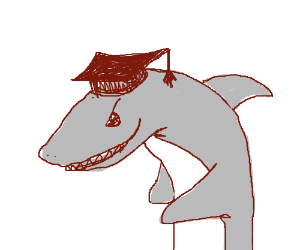 300x250 a shark wearing a graduation cap drawing - Graduation Cap Drawing