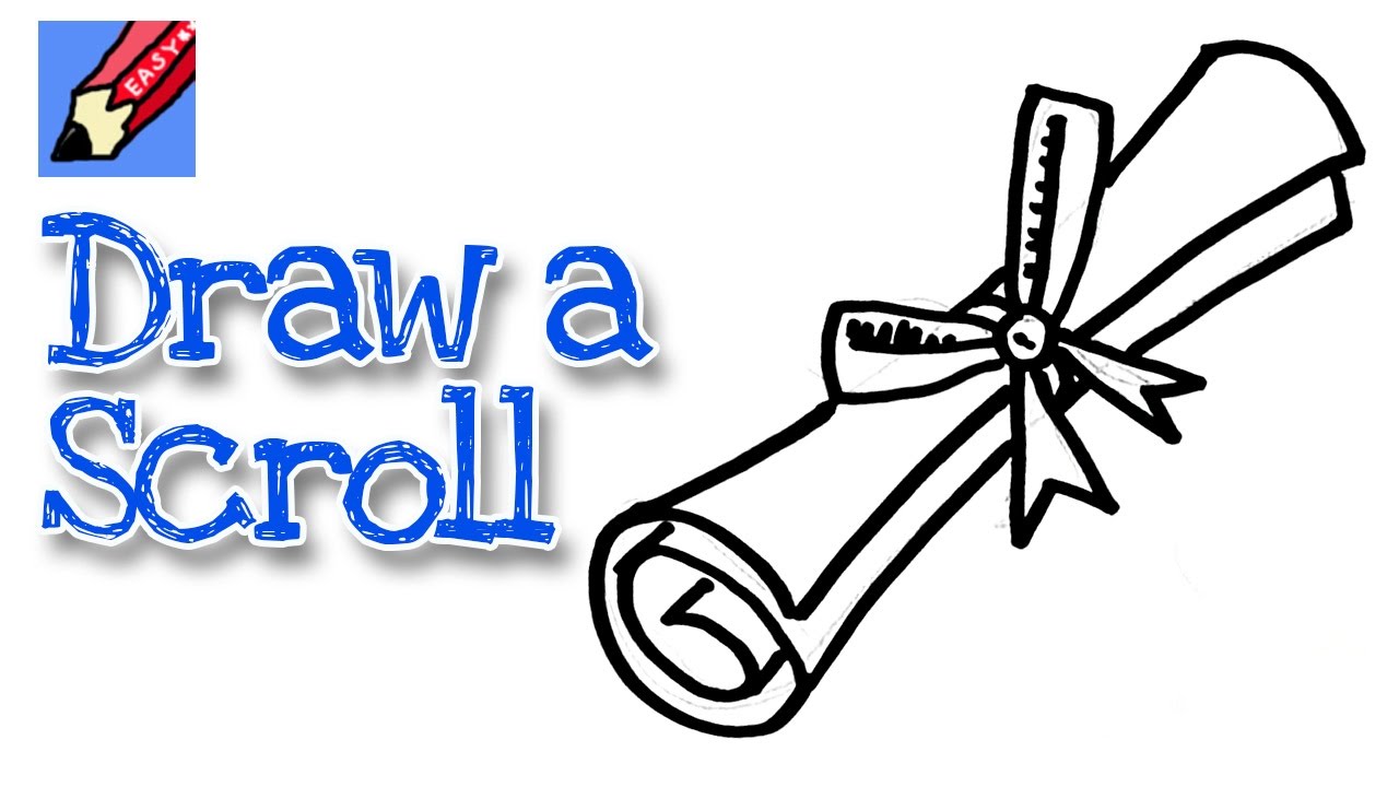 1280x720 how to draw a graduation scroll real easy - Graduation Drawing