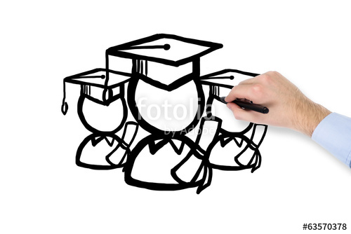 500x334 a hand drawing a graduation ceremony stock photo and royalty free - Graduation Drawing