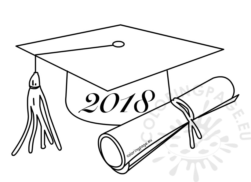 822x595 class of graduation cartoon drawing coloring page - Graduation Drawing
