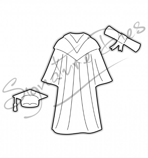 Graduation Gown Drawing at PaintingValley.com | Explore collection of ...