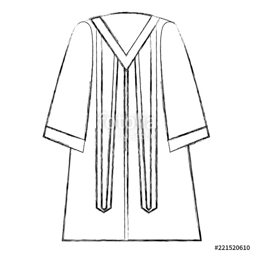 500x500 traditional graduation robe dress elegance stock image - Graduation Gown Drawing