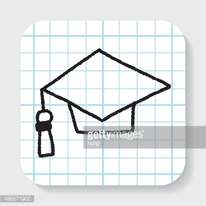 416x416 graduation hat doodle drawing premium clipart - Graduation Hat Drawing