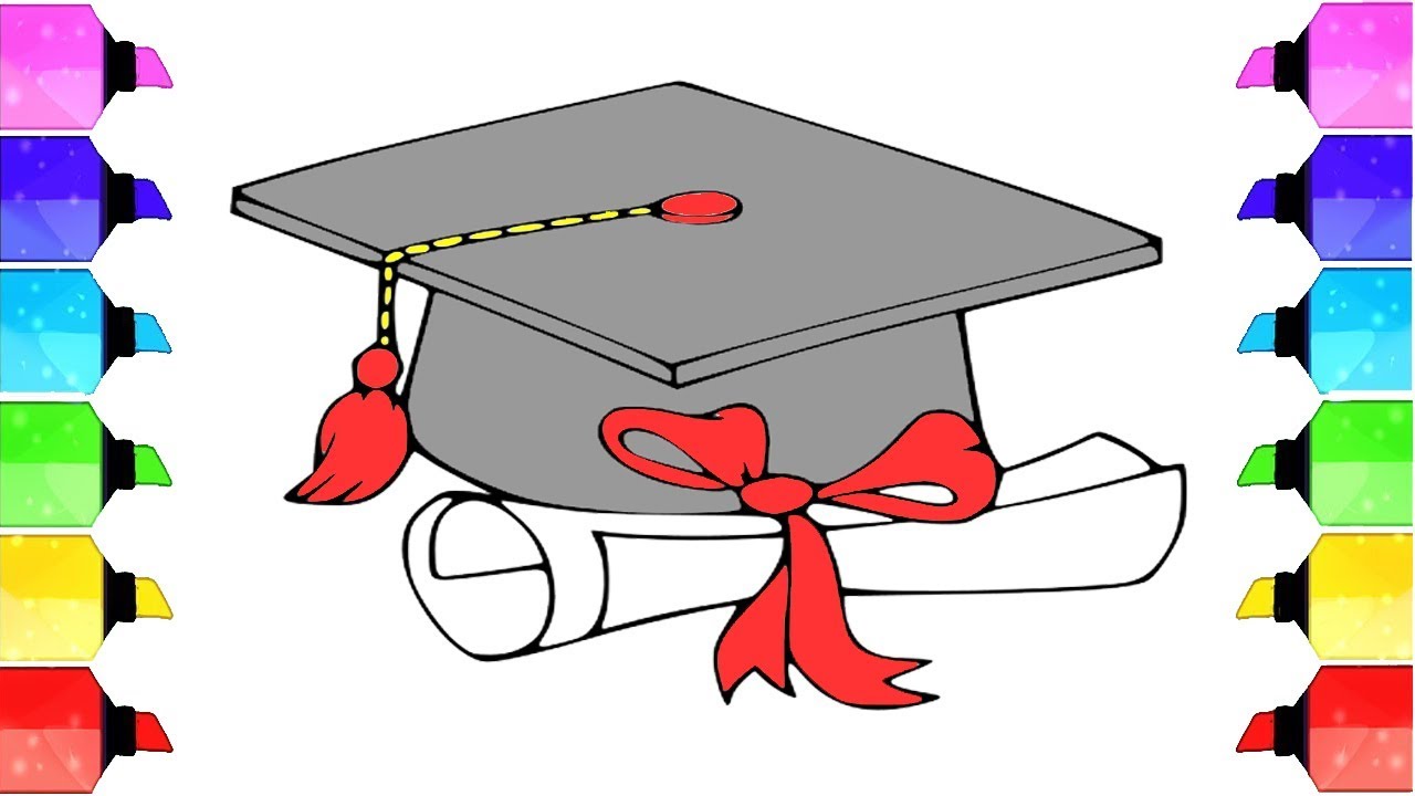 1280x720 how to draw congratulations with graduation cap - Graduation Hat Drawing