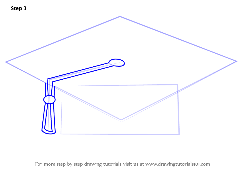 843x596 learn how to draw a graduation cap - Graduation Hat Drawing