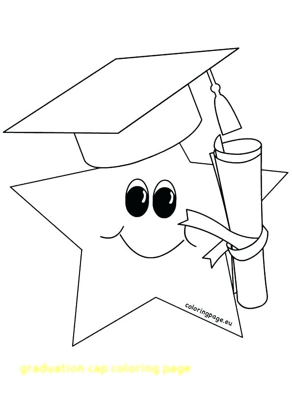 595x808 graduation cap coloring - Graduation Hat Drawing
