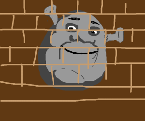300x250 Shrek Graffiti On Brick Wall Drawing - Graffiti Brick Wall Drawing