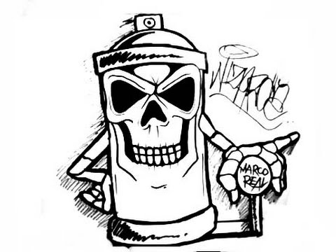480x360 skull spraycan characters - Graffiti Can Drawing