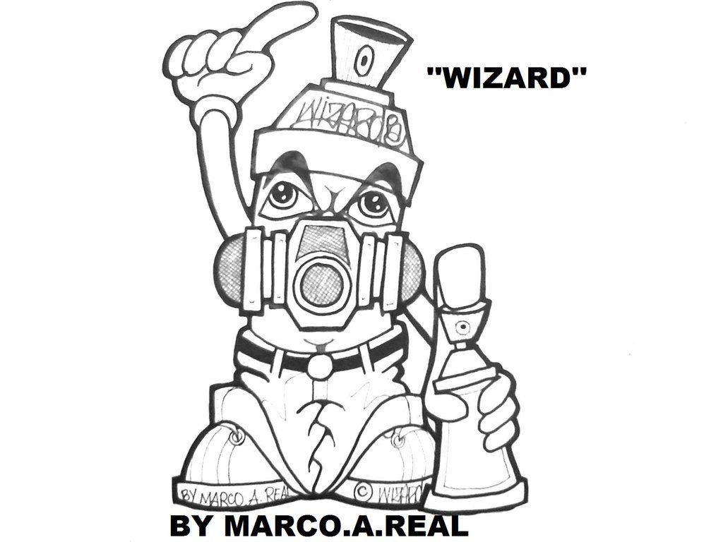 1024x768 Gas Mask Graffiti Character Spray Can - Graffiti Gas Mask Drawing