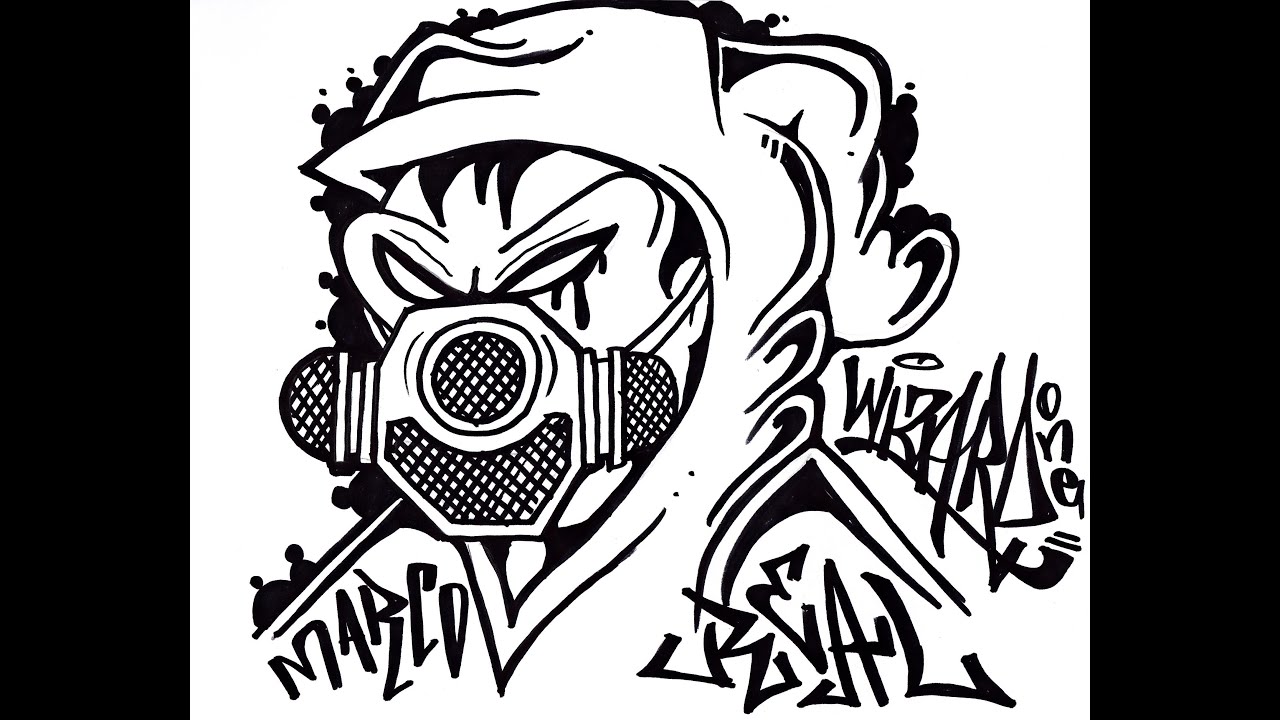 1280x720 How To Draw A Gas Mask Graffiti Character - Graffiti Gas Mask Drawing
