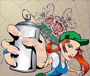 300x254 Graffiti Girl Draw With Spray Can Amazing Graffiti In The World - Graffiti Girl Drawing