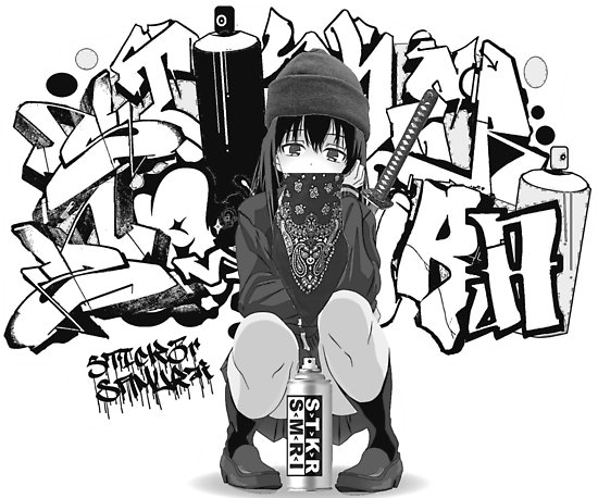 550x458 Sad Graffiti Girl Posters - Graffiti Girl Drawing