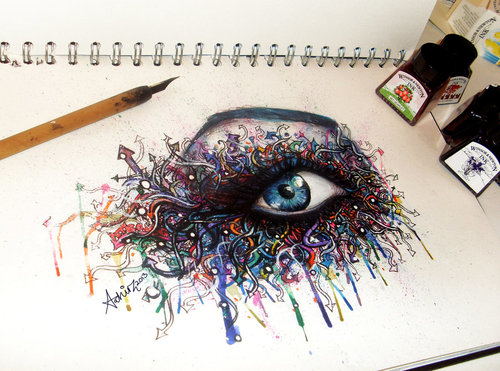 500x371 Graffiti Eye - Graffiti Heart Drawings