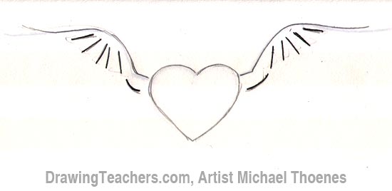 550x268 How To Draw A Heart With Wings - Graffiti Heart Drawings