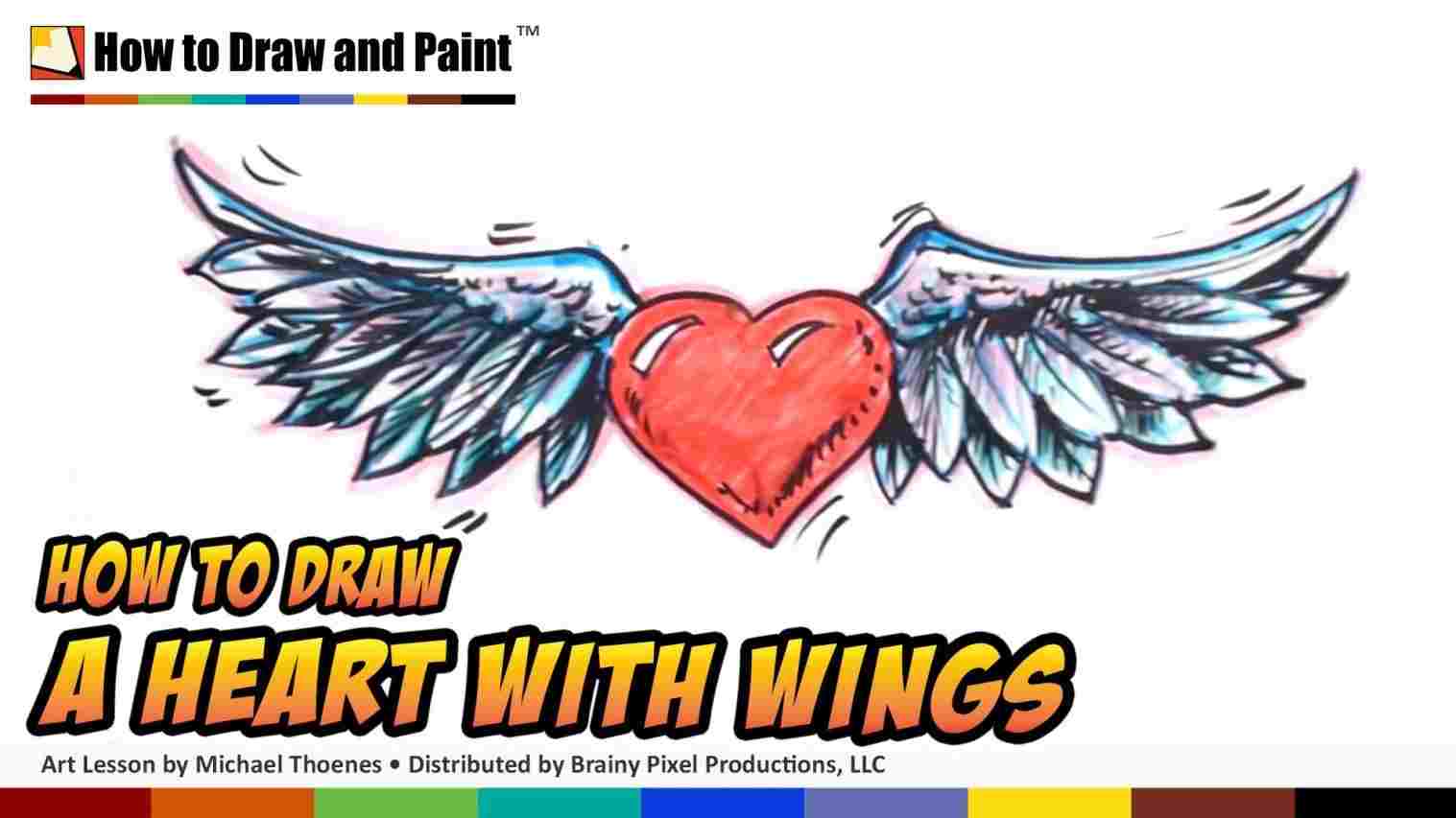 1517x853 Wings With Wings Drawing At Getdrawingscom Free For Personal Use - Graffiti Heart Drawings