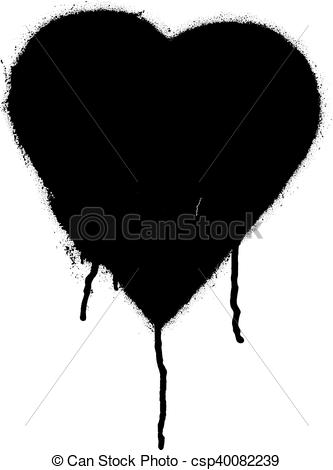 333x470 Black Graffiti Heart Black Paint Graffiti Heart Shape - Graffiti Heart Drawings