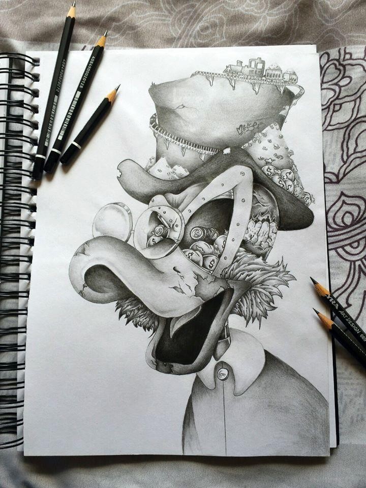 720x960 Original Street Art Graffiti Pencil Drawing Uncle Scrooge Money - Graffiti Pencil Drawing