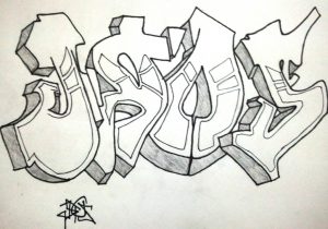 300x210 Pencil Sketch Graffiti Drawings - Graffiti Pencil Drawing