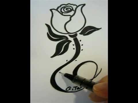 480x360 How To Draw A Pretty Rose - Graffiti Rose Drawing
