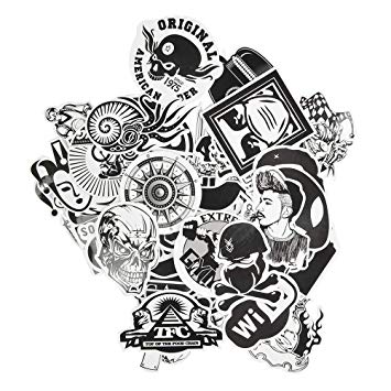 355x355 Foccts Cool Stickers Black White Vinyl Decals Graffiti - Graffiti Skateboard Drawing