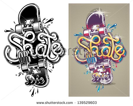 450x358 graffiti skateboard drawing - Graffiti Skateboard Drawing