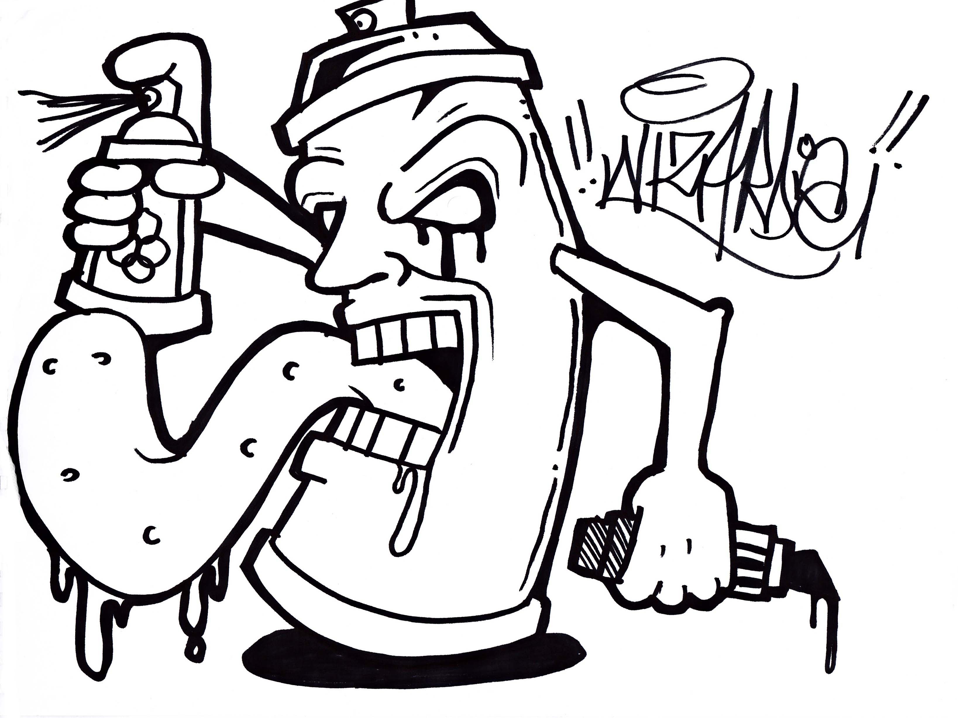 3275x2454 Bug Drawing Graffiti For Free Download - Graffiti Spray Can Drawings