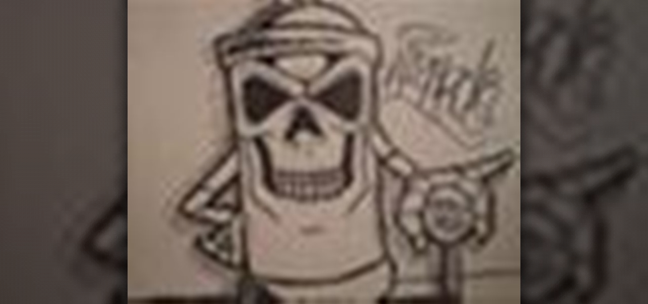 1280x600 How To Draw A Graffiti Skull Spraycan Character With Wizard - Graffiti Spray Can Drawings