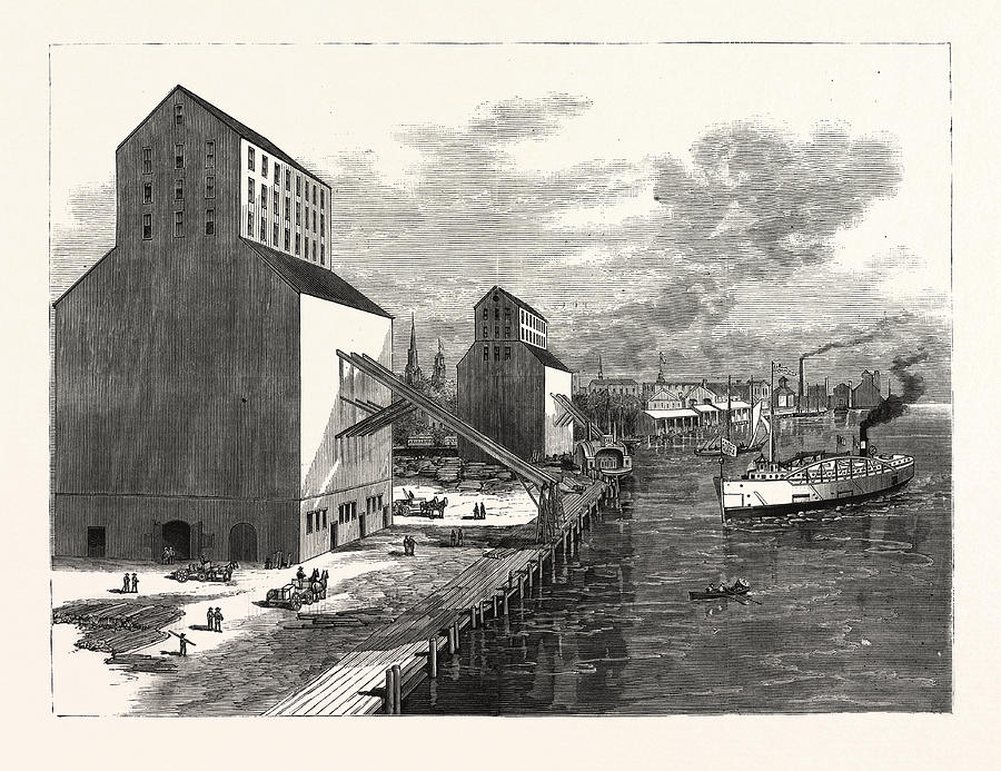 900x693 michigan the new vanderbilt grain elevator at detroit drawing - Grain Elevator Drawing