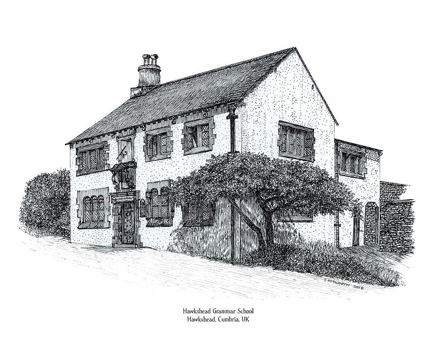 900x720 hawkshead grammar school drawing - Grammar Drawing