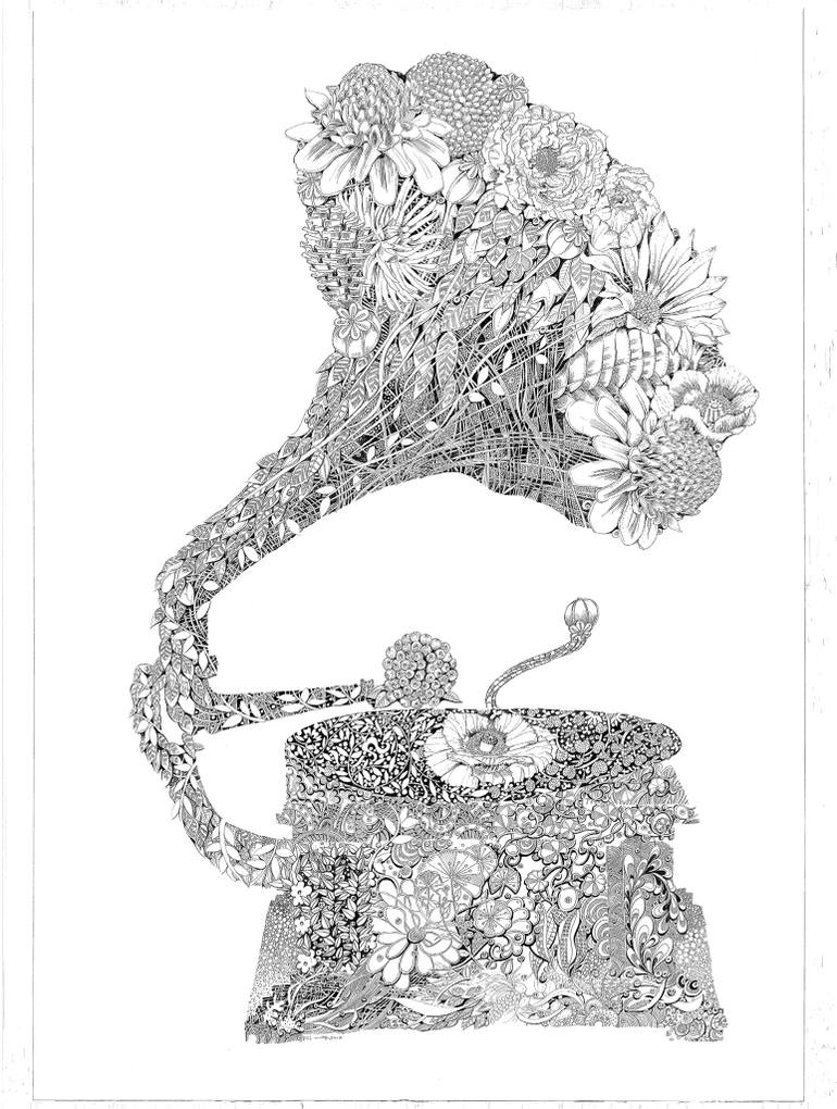 770x1020 Gramophone Drawing - Gramophone Drawing