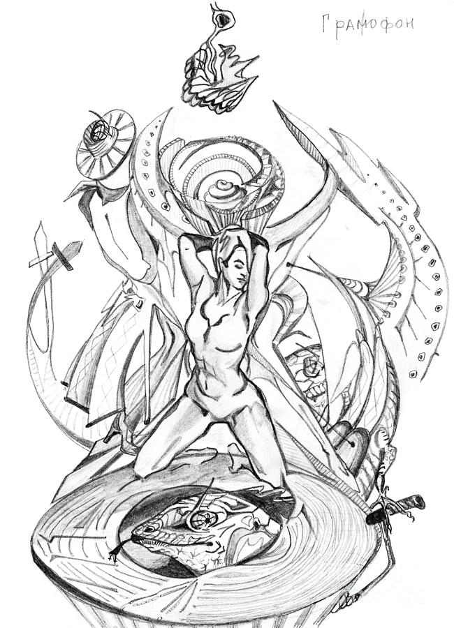 650x900 Gramophone Drawing - Gramophone Drawing