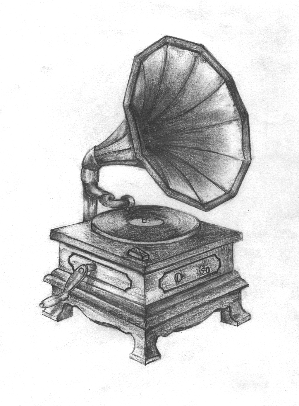 1022x1390 Gramophone Drawing Free Download - Gramophone Drawing