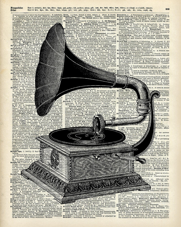 720x900 Vintage Gramophone Drawing - Gramophone Drawing