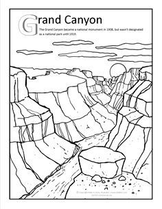 236x305 grand canyon coloring page - Grand Canyon Drawing